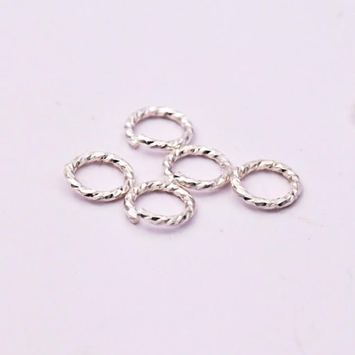 Jump Rings striated Sterling Silver 5x0.7mm (5)