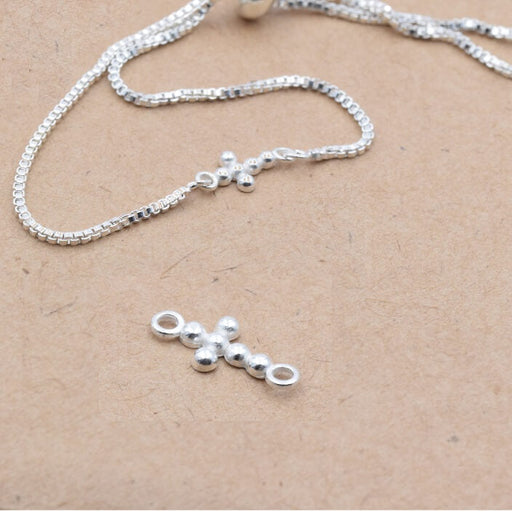 Connector Link Cross Sterling Silver - 7.5mm (1)