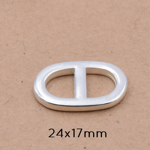 Marine link connector Sterling silver plated - 10 microns - 24x17mm (1)