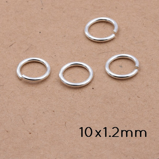 jump ring Sterling silver plated - 10 microns - 10x1.2mm (4)