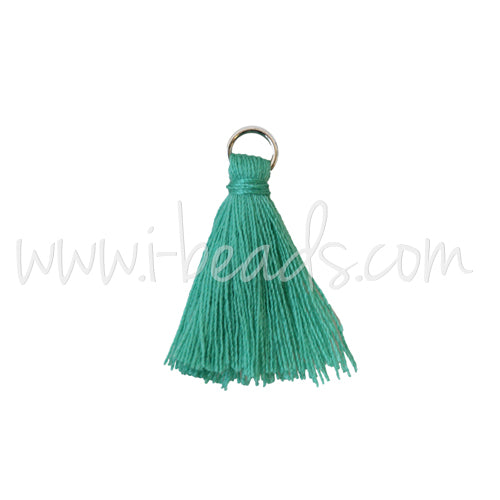 mini tassel with ring green 25mm (1)