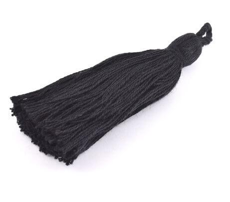 Tassel cotton BLACK 8cm (1)