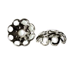 Bead caps metal Antik silver finish 5.5mm (10)