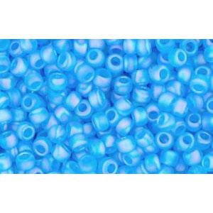 cc163bf - Toho beads 11/0 transparent rainbow frosted dark aquamarine (10g)