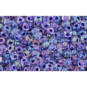 cc181 - Toho beads 11/0 rainbow crystal/tanzanite lined (10g)