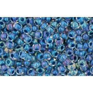 cc188 - Toho beads 11/0 luster crystal/capri blue lined (10g)