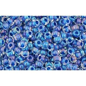 cc193 - Toho beads 11/0 luster crystal/dark capri lined (10g)