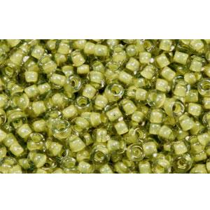 cc246 - Toho beads 11/0 luster black diamond/opaque yellow lined (10g)