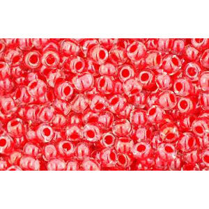 cc341 - Toho beads 11/0 inside colour crystal/tomato lined (10g)