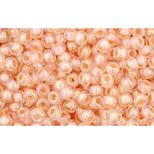 cc794 - Toho beads 11/0 rainbow crystal/ apricot lined (10g)