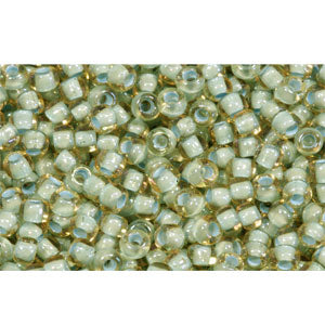 cc952 - Toho beads 11/0 rainbow topaz/sea foam lined (10g)