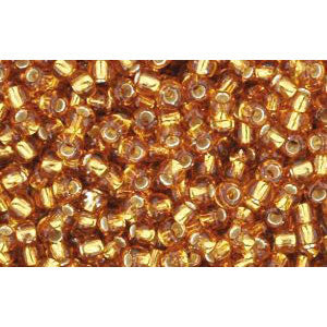 cc22c - Toho beads 11/0 silver lined topaz (10g)