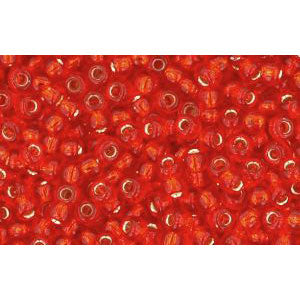 cc25 - Toho beads 11/0 silver lined light siam ruby (10g)