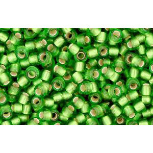 cc27f - Toho beads 11/0 silver lined frosted peridot (10g)