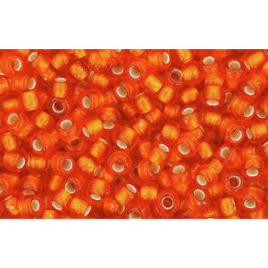 cc30bf - Toho beads 11/0 silver lined frosted hyacinth orange (10g)
