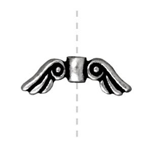 Buy Angel wings bead metal antique silver plated 14mm (1)