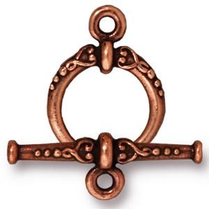 Toggle clasp heirloom metal antique copper 15x20mm (1)