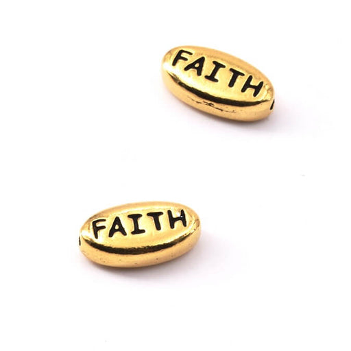 Bead Faith Metal Golden Quality 11x6mm (1)