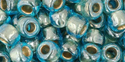 cc990 - Toho beads 3/0 gold lined aqua (10g)