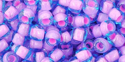 cc937 - Toho beads 6/0 aqua/bubble gum pink lined (10g)