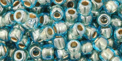 cc990 - Toho beads 6/0 gold lined aqua (10g)