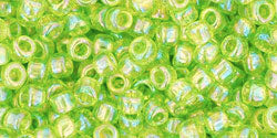 cc164 - Toho beads 8/0 transparent rainbow lime green (10g)