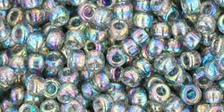 cc176 - Toho beads 8/0 transparent rainbow black diamond (10g)