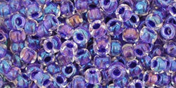 cc181 - Toho beads 8/0 rainbow crystal/tanzanite lined (10g)