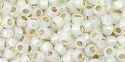 cc2100 - toho beads 8/0 silver-lined milky white (10g)