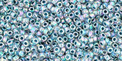 cc773 - Toho beads 15/0 rainbow crystal/montana blue lined (5g)