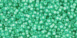 cc954 - Toho beads 15/0 aqua/light jonquil lined (5g)