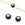 Beads Retail sales Glass Bead flat Round Black With Star Golden 8mm - Hole 0.8mm (2)