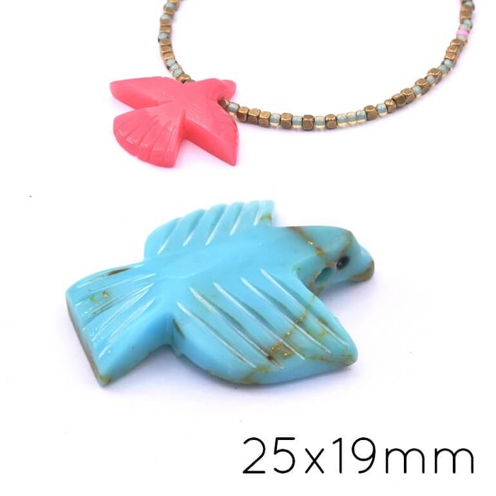 Pendant Resin Turquoise -condor eagle bird 25x19mm -Hole: 1mm (1)