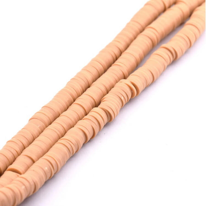 Heishi bead 6x0.5-1mm - nude beige polymer clay (1 strand - 40cm)