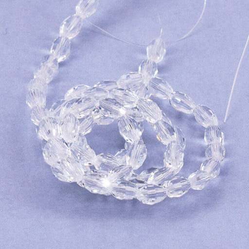 Buy Oval Bead Glass Faceted Crystal - 6x4mm -Hole: 0.8mm (1 Strand-40cm)