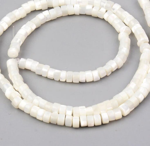 Beads Heishi 4x2mm - white shell (1 strand)
