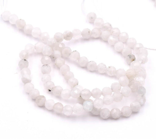 Moonstone Faceted Round Beads 3,5mm - Thread 39cm (1)
