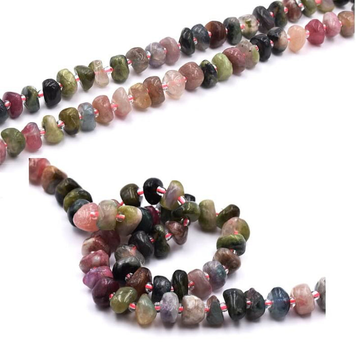 RondelleBeads Donut chips Irregular - Tourmaline 9x4-5mm (1 strand-39cm)