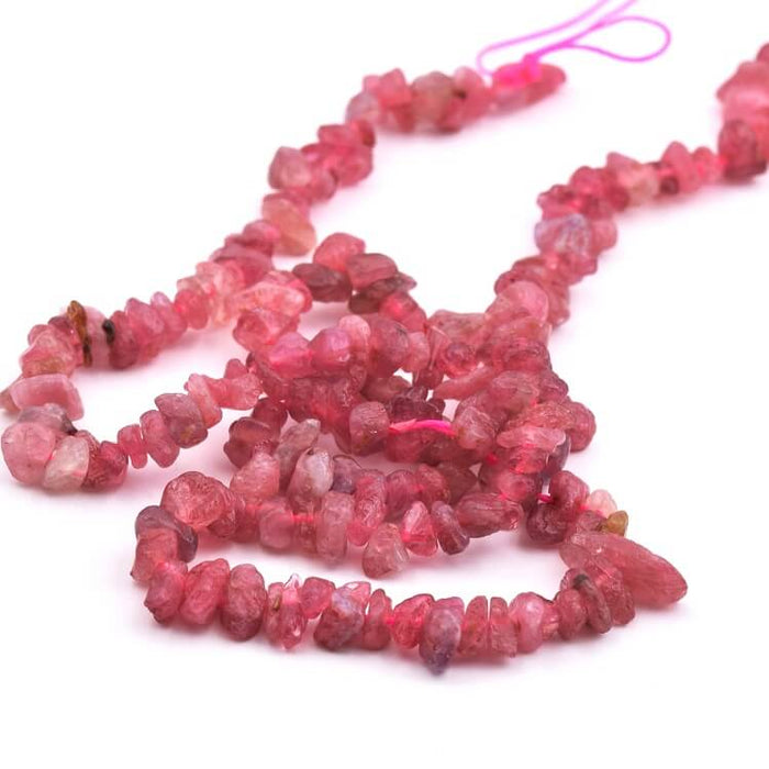 Chips Beads Pink Tourmaline 4-6mm - Hole: 0.8mm (1 strand 40cm)