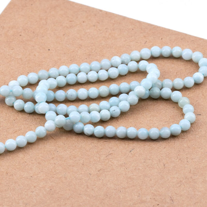 Round Beads Amazonite 3mm - Hole: 0.5mm (1 Strand - 40cm)