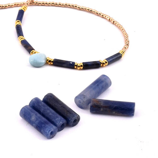Cylinder Beads Sodalite 10x3mm - Hole: 0.8mm (5)