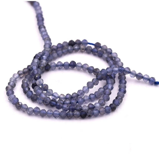 Buy Round Beads Faceted Natural Iolite - 2.5mm - Hole: 0.4mm (1 strand-39cm)