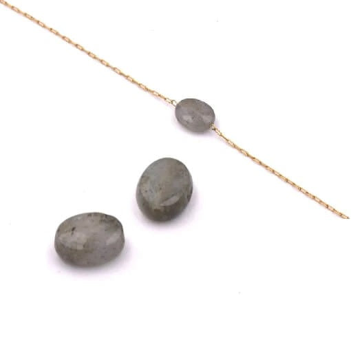 Oval Beads Faceted Labradorite Pebble - 10x8x4mm (1)