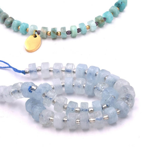 Heishi Rondelle Beads Aquamarine - 6x3mm (1 Strand-19cm)