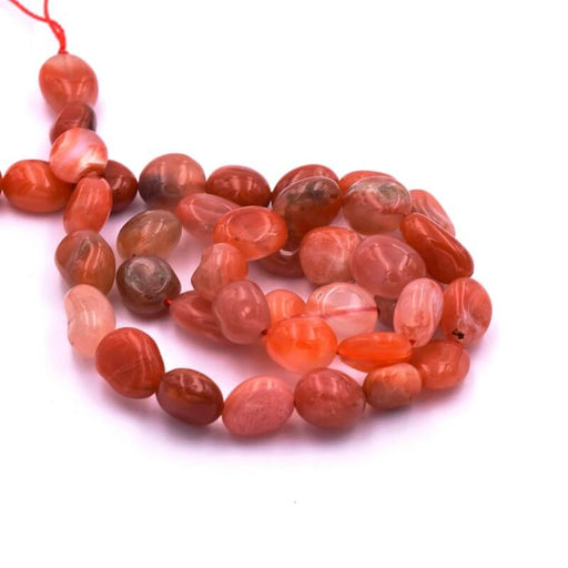 Natural red agate orange nugget bead 8-13x7-8mm (1 strand)