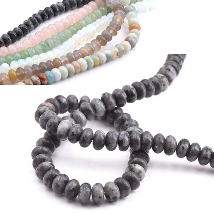 Rondelle Beads Donut Dark Labradorite 8x5mm - Hole: 1mm (1 strand - 37cm)