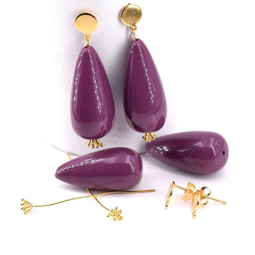 Buy Kit DIY 2 Drop Earrings Purple 50mm (1)