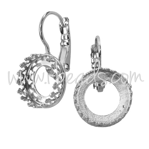 Vintage earrings settings for Swarovski 1122 10mm/SS47 silver plated (2)