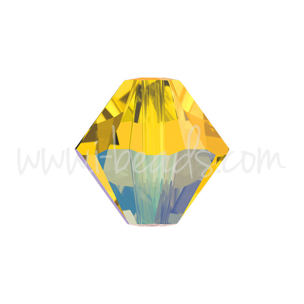 5328 Swarovski xilion bicone light topaz shimmer 4mm (40)