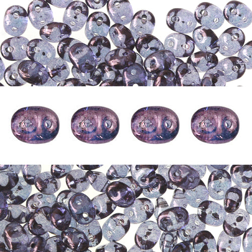 Super Duo beads 2.5x5mm luster transparent amethyst (10g)